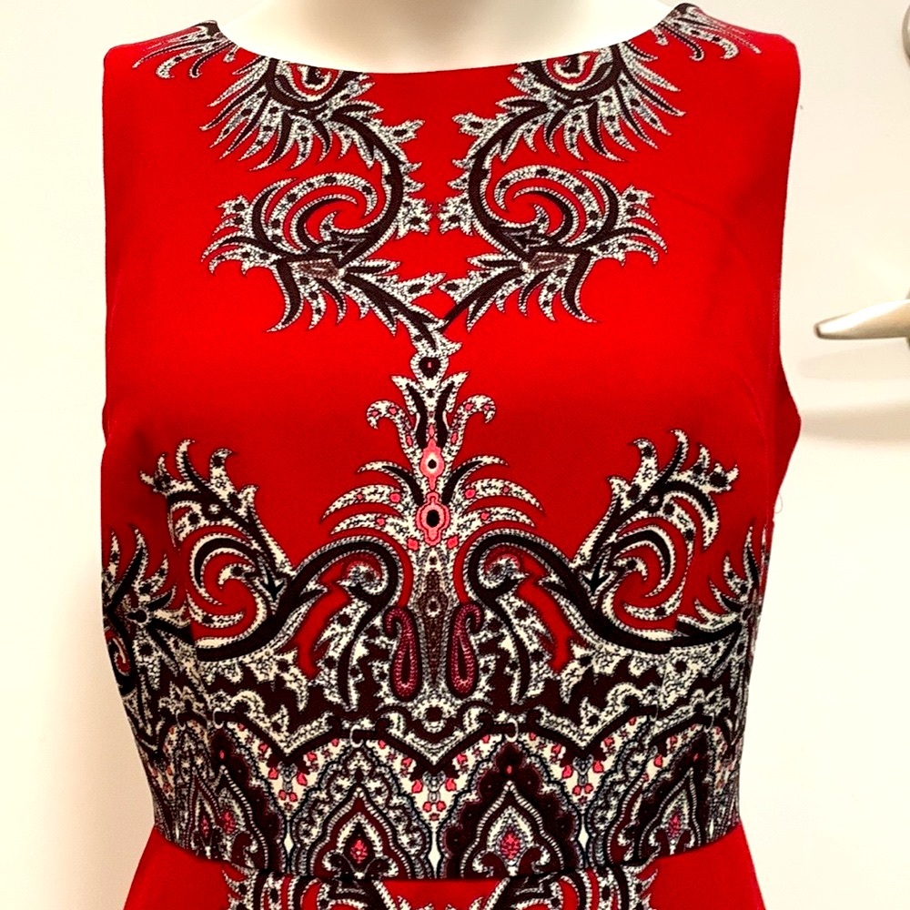 TALBOTS Red paisley dress - Picture 3 of 13